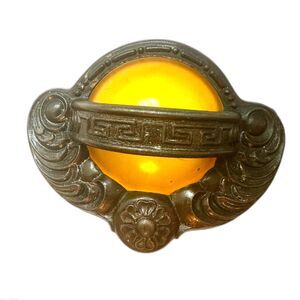 Art Nouveau Finger Cup Pulls with Bakelite - Set of 5 - 3" center to center